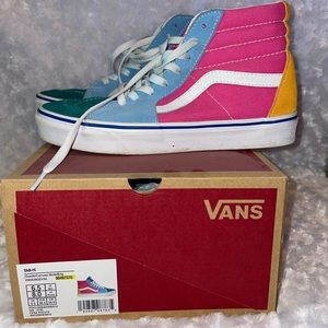 Multicolored High Top Vans Wmn 8/ Mens 6.5